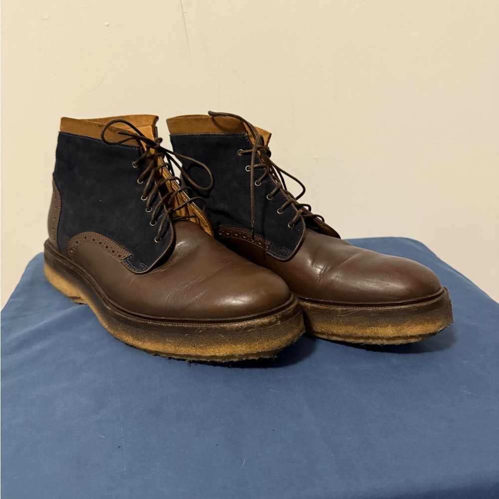 Etro Two-Tone Leather and Suede Boots
